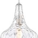 AUTELO Glass Kitchen Pendant Lights Pendant Light Fixture with Hammered Glass Hanging Light for Kitchen Island Living Room Dinning Room H9164