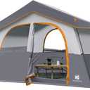 HG 6 Person Camping Tent, Portable Cabin Tent for Camp, Windproof Fabric Easy Set Up Family Tent Outdoor for Hiking, Backpacking, Traveling
