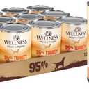 Wellness 95% Turkey Natural Wet Grain Free Canned Dog Food, 13.2-Ounce Can (Pack of 12), BB 21Dec28