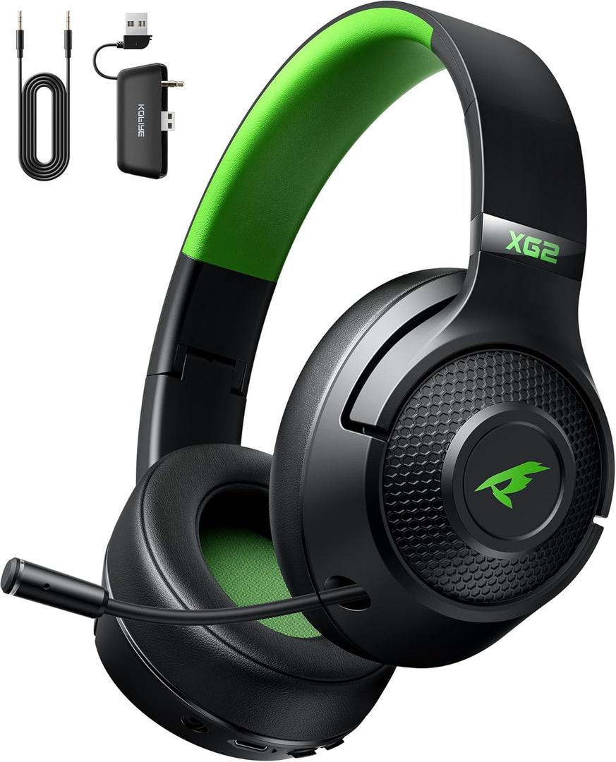 Wireless Gaming Headset for XBOX Series X|S|One, PC, PS5, PS4, Mac, Switch, Gaming Headphones with 2.4GHz, Bluetooth 5.4, 40MM 3D Stereo Sound, 40H Battery, Retractable Noise Canceling Mic,3.5mm Wired