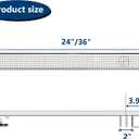 Neodrain 24-Inch Offset Side Outlet Linear Shower Drain with Quadrato Pattern Grate Cover, Brushed 304 Stainless Steel Rectangle Shower Floor Drain, with Leveling Foot, Hair Strainer Catcher