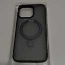 TORRAS Magnetic Ostand for iPhone 15 Pro Max Case, Military Grade Drop Tested, Compatible with MagSafe, Built in Kickstand, Translucent Slim Back Soft Edge 6.7 inch 2023, Frost Black