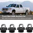 4 Pack Tie Down Anchors for Silverado & Sierra 1500 2500HD 3500HD 2007-2018, Colorado & Canyon 2015-2019, Retractable Truck Bed Side Wall Anchors