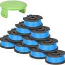 Generep Trimmer Spool Line for Greenworks - Single Line Auto-Feed Replacement Trimmer Spool, 10 Spools & 1 Cap