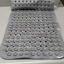 Linoows Bathtub and Shower Mats, 40x16 Inch Extra Large Non Slip Soft Bath Tub Mat with Suction Cups and Drain Holes for Bathroom Floor and Keep Tubs Clean, Machine Washable, Gray