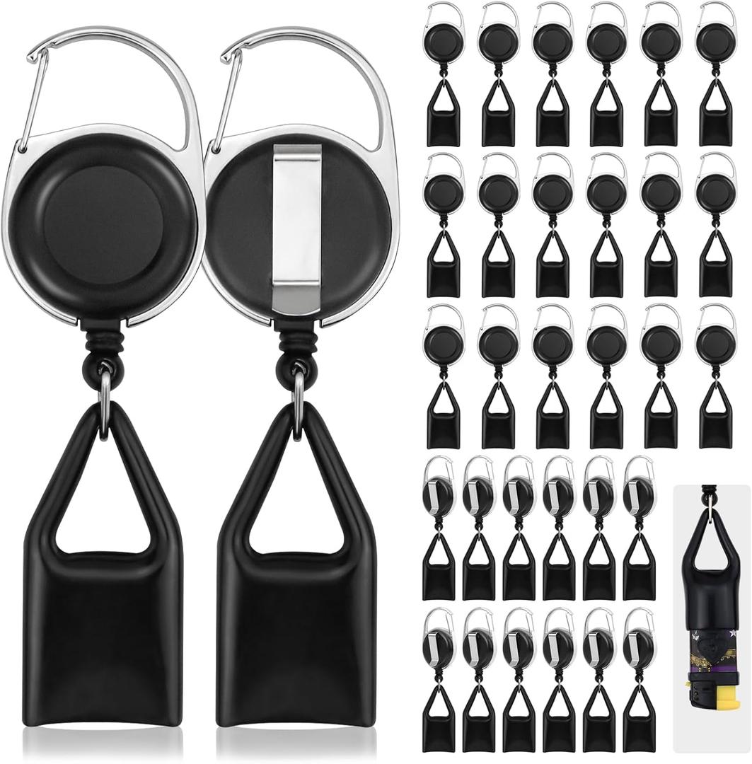 30 Pcs Retractable Lighter Clip, Lighter Holder Keychain with Clip (Black)