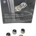 BMW Genuine M Logo Wheel Tire Valve Stem Cap Set