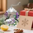 Hummingbird Stained Glass Ornament - Christmas Ornaments | Christmas Decorations for Tree | Holiday Ornament Gifts for Hummingbird Lovers | Holiday Party Gifts | Gift Ideas & Xmas Gift