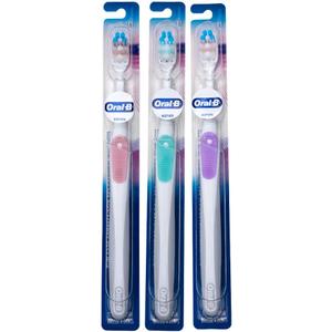 2 x Oral-B Gum Care Extra Soft Toothbrush for Sensitive Teeth and Gums, Compact Small Head, (Colors Vary) - Pack of 3 (Multicolor)