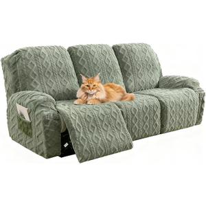 Recliner Chair Covers, Green, 8-Pieces