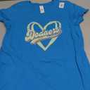 ALLTB Baseball Shirt for Women Baseball Mom Shirt Baseball Heart Graphic Tee Game Day Short Sleeve Tops (Small, Blue) BLUE