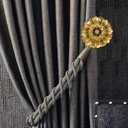 Vintage-Curtain-Holdbacks丨Set of 2 Curtain Tiebacks Wall Mounted with Screws丨Classic Decorative Curtain Holders for Drapes Window Treatment Holdbacks (Gold A-fbm, 3″ Diameter)