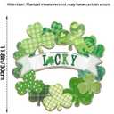 2 x St Patricks Day Decorations, Lucky Shamrock Decorations Irish Ornament, St Patrick's Day Wreath Door Sign for Home Wall Farmhouse Indoor Outdoor Decor Party Supplies