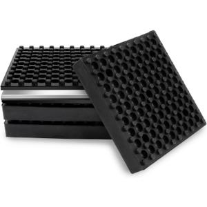 4 Pack Exercise Equipment Mat, Heavy Duty Thick Steel Embedded Rubber Pad, for Treadmills, Washing Machines, dryers, Non Slip Noise Reduction, 4 x 4 x 0.8 Inches