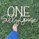 Wooden ONE Silly Goose Sign for Backdrop - First Goose Birthday Decorations for Girl Boys Gender Reveal Sign Party Photo Props, Balloon Arch, Backdrop