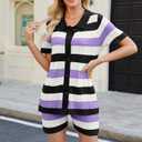 Womens Sweater Knit Pajama Sets Short Sleeve Top and Shorts Matching Lounge Set Loungewear (XL)