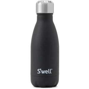 S'well Stainless Steel Water Bottle, 9oz, Onyx, Triple Layered Vacuum Insulated Containers Keeps Drinks Cold for 24 Hours and Hot for 12, BPA Free, Perfect for On the Go