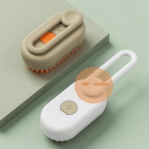 4 x 4-in-1 Cat Grooming Brush  Water Spray & Self-Cleaning Shedding Brush for Cats & Dogs  Pet Hair Removal & Massage Comb for Long & Short Hair (Beige).