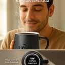 12oz IntelliHeat Coffee Mug | Baristas Choice | Exclusive Wireless SmartSense Pad | Maintains Perfect 135°F | Hand-Crafted Ceramic Mug & Lid | for Tea Drinkers | Backed for Life - Black