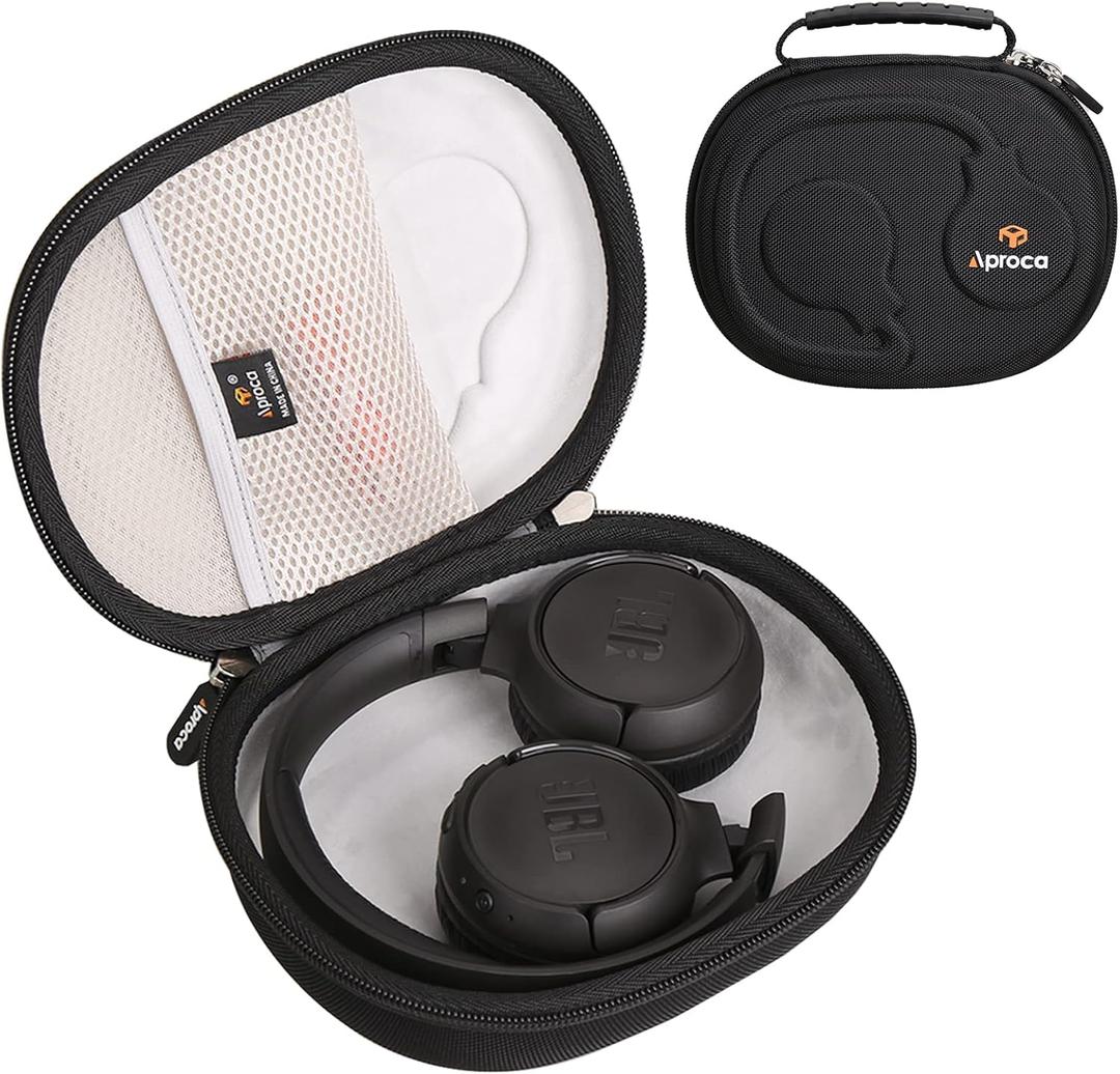 Aproca Portable Headphones Case, fit for JBL Tune 720BT / 770NC / 760NC / 510BT / 520BT and JBL Live 770NC / 660NC / 670NC Wireless Over-Ear Headphones (Black+Grey lining)