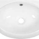 Bathroom Sink White 16.5x11 Left Hand Wall Mount Hung Vessel Sink Bathroom Corner Floating Oval Modern Bathroom White Porcelain Ceramic Vessel Vanity Sink with Faucet Hole