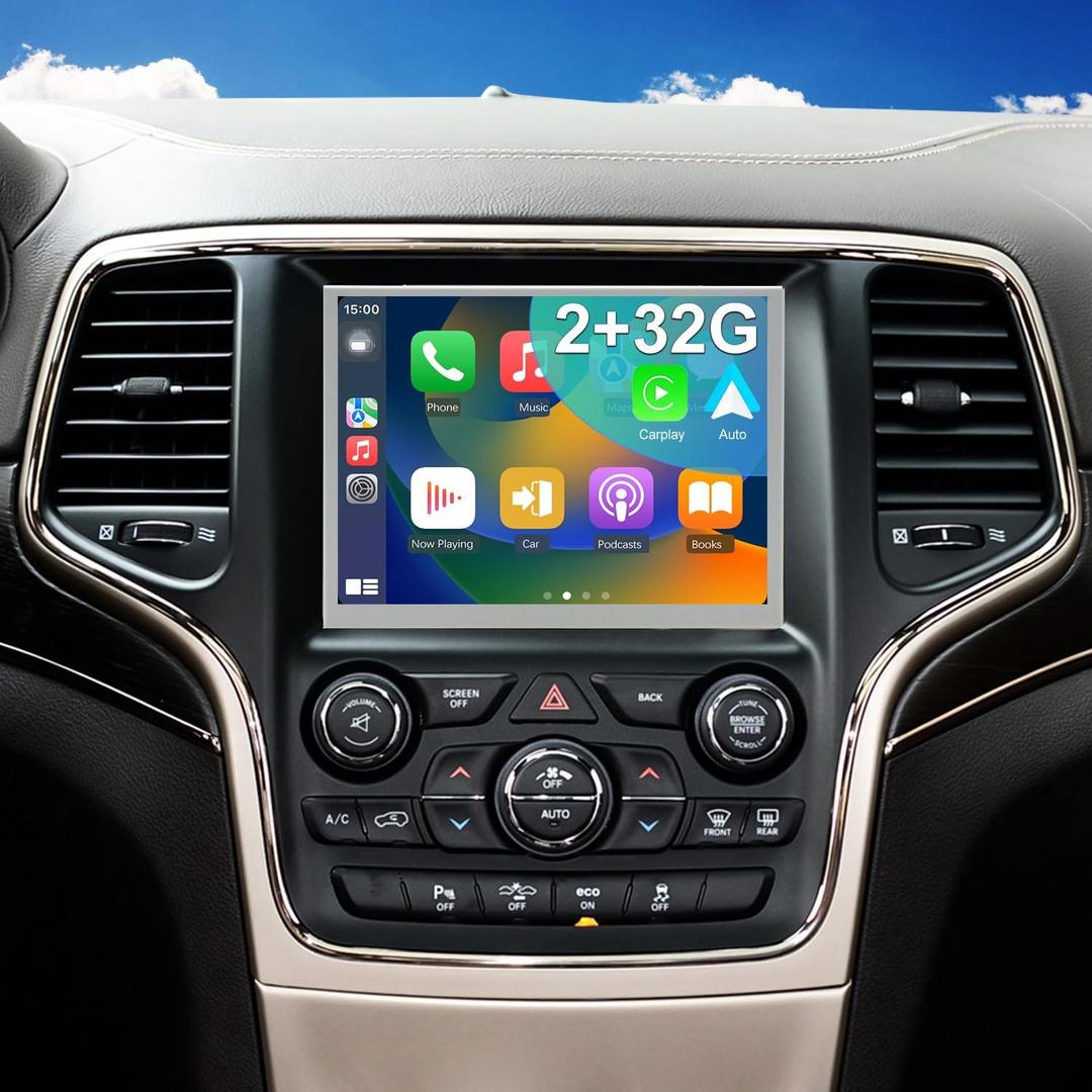 5GWiFi Upgrade Radio for Jeep Grand Cherokee 2014-2021, Dodge RAM 1500/2500/3500 2013-2018, Dodge Challenger Charger Durango 2015-2023, Touch Screen Car Stereo Carplay GPS (Only Fit 8.4inch Screen)