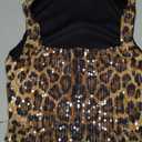 SOLY HUX Women's Cheetah Sequin Tank Top Square Neck Leopard Sleeveless Y2k Crop Tops (Medium)