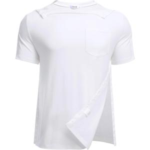 Deyeek Post Shoulder Surgery Shirts Tear Away Snap Button Dialysis Clothes Broken Arm Recovery Gifts Hospital Gowns for Men M/L