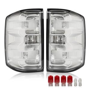 CHEDA Tail Light Clear Lens Compatible With 2016 2017 2018 2019 Chevy Silverado 1500 2500 HD/Fit GMC Sierra 3500 HD Rear Lights Pair Lamp Assembly Pilotos Traseros Conjunto