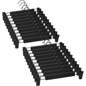 Skirt HangersPants Hangers with Clips360  Swivel Hooks Space Saving Hangers for Pants, Skirts, Clothes, Jeans (20Pack, Black)