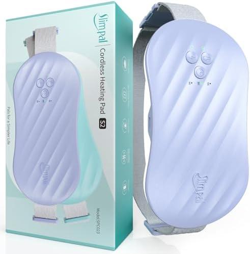 Slimpal AI Portable Heating Pad for Period Cramps, Smart AI Heat Chip, Electric Cordless Heating Belt for Back, Belly, Waist, Stomach, Menstrual Wearable Heating Pad, Violet S2