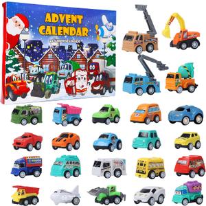 ATDAWN Christmas Advent Calendar 2025 with 24 Different Vehicles, Car Advent Calendar for Kids, Car Stocking Stuffer Toys, Countdown to Christmas for Kids Toddlers Teen Boys and Girls