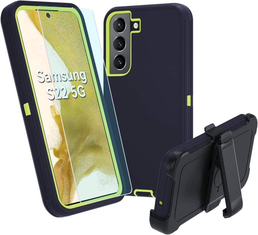 for Galaxy S22 5G case,Samsung S22 Heavy Duty case,[Military Grade Protective ],[Shockproof] [Dropproof] [Dust-Proof], Compatible with Samsung Galaxy S22 5G (Blue Green)