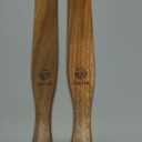 2 Pack Wooden Spurtle for Sourdough Starter, Mixing, Reaching Bottom of Jar, Dough Whisk, Long Handle Jar Spatula, Spurtles Kitchen Tools Teak Wood Kitchen Utensils kit for Baking, Cooking