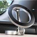 LISEN Ultra Magnetic Car Phone Holder, for MagSafe Car Mount, All Metal Mag Safe Car Mount, 360 Rotatable Car Magnetic Phone Holder for iPhone 16, 15, 14, 13, 12 Series and MagSafe Case, Silver