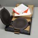 Uno Casa Cast Iron Tortilla Press 8 Inch - Tortilla Maker Press, Pre-Seasoned Roti Maker with 100 Pcs Parchment Paper - Heavy Duty Quesadilla Maker for Homemade Flatbreads, Rotis, Empanadas