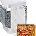 FUIIKEEM 1 Lb Small Aluminum Pans with Lids(40 Pack - 5"×4") Tin Foil Pans Disposable Cookware- Cardboard Lids, for Cooking Baking Party Meal, Takeout Trays - To Go Disposable Food Container
