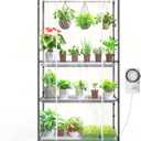 Barrina CX3Z Indoor Greenhouse with Grow Light, Full Spectrum 3FT 108W Plant Growing Lamp, 4-Tier Metal Plant Stand with Zippered EVA Cover, Wheels & Timer, 35.4"x13.8"x70.9", 35.4x13.8x70.9IN w/ Tent