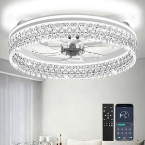 Franjulia 20" Ceiling Fans with Lights and Remote,Dimmable,6-Speed,Bright