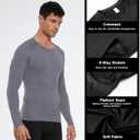 Men's Compression Shirts Long Sleeve Athletic Workout T-Shirt Running Cool Dry Tops Active Base Layer Undershirts (XXL)