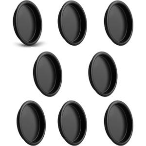 HOMOTEK 8 Pack Closet Door Finger Pulls, 2-1/16' Round Sliding Door Handles, Matte Black
