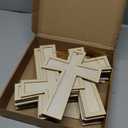 Beeveer 24 Pcs Easter Unfinished Wooden Crosses for Crafts 8.9 x 6.5 Inch Unpainted Large Blank Wooden Layered Cross for Sunday Crafts DIY Church Home Wall Decoration with String (Classic)