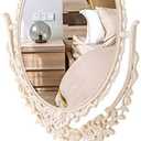 Beavorty Vintage Metal Desktop Dresser Mirror for Makeup, Large Vanity Stand Mirror