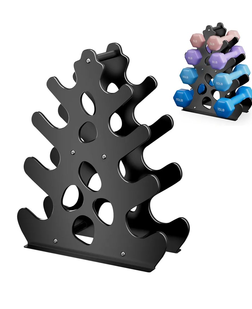 Coral-Inspired Dumbbell Rack Stand (No weights included), A-Frame Design Weight Rack with Handle, Compact & Space-Saving Dumbbell Holder for Home Gym