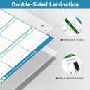 2 x 2026 Wall Planner 34.8"x22.8" Dual-Sided Dry Erase Calendar with 8 Adhesive Dot Stickers, Folded Packaging, Reversible Extra Large Monthly Yearly Planner For Office Home Students, Teal