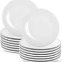 16 Pcs Porcelain Dessert Plates,6 inch White Appetizer Plates,Round Small White Plates,Small Plates for Appetizers,Ceramic Dessert Plate for Cake Snacks,Microwave Oven and Dishwasher Safe