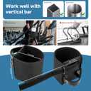 Xxerciz Treadmill Cup Holder with Two Adjustable Straps, Water Bottle Holder for Vertical Bar of Treadmill, Universal Drink Holder for Golf Cart, Walker, Scooter (Black)