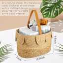 Baby Diaper Caddy Organizer Scalloped Rattan Basket with Handle and Removable Divider Diaper Caddy Basket Handmade Wicker Woven Scalloped and Nursery Storage for Baby Shower Gifts Newborn