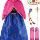 JerrisApparel Princess Snow Party Dress Queen Costume Cosplay Dress Up, 4-5