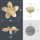 8 Pack 2.4 Inch Brushed Gold Flower Cabinet Knobs, Vintage Floral Drawer Pulls Decorative Dresser Handles for Furniture, Vanity, Closet, Bathroom Unique Antique Hardware